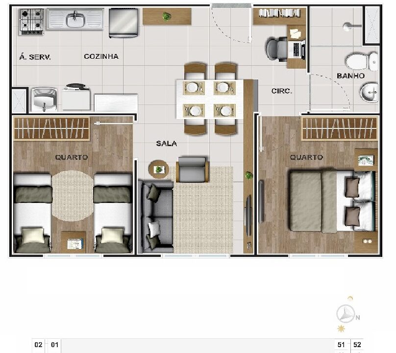 Planta-Apto-2-dorm-Recanto-dos-Sabias-Direcional